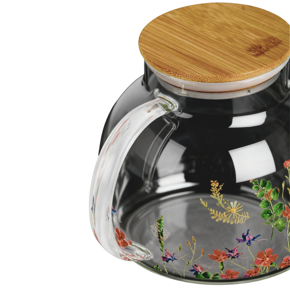 Чайник заварочный МЕДОУ/MEADOW 1000мл с бамбуковой крышкой