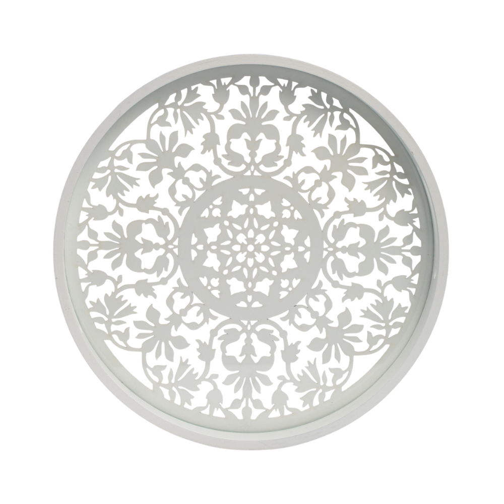 Поднос круглый ВАЙТ ЛЭЙС/WHITE LACE 30см